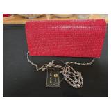 New Red Rhinestone Clutch