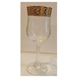 (5) Mid Century Baroque Gold Rim Wine Goblets