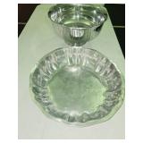 Heavy 16.75"ï¿½3.5.8" Pewter Bowl & 14.5"ï¿½7.75"