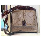 Ostrich Textured Shoulder Bag 8ï¿½ x 8.5ï¿½