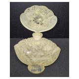 Art Deco-style Frosted Pale Yellow or Citrine