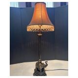 VTG Table Lamp W/ Bronze Finish Elephant Base and