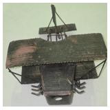 Vintage Metal Biplane Wind-Up up Music Box