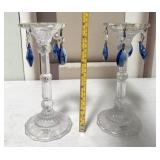 Pr of Towle Crystal Candlestick Holder featuring