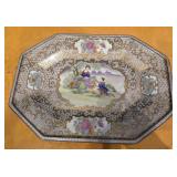 14"ï¿½10.5" Hand Painted Porcelain Platter