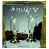 Menagerie Hurricane Pair Gold Tone and Glass