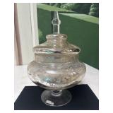 Mercury Glass Apothecary Jar with Pedestal Base