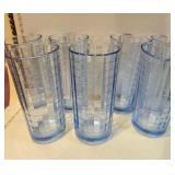 (7) Pasabahce Blue Optic Block Tumblers