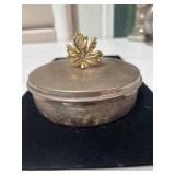5" Mid-Century Hand-wrought Aluminum Lidded Dish