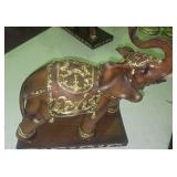 Faux Wood Elephant Figurine