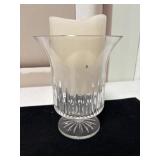 Clear Cut Crystal Footed Hurricane Candle Holder
