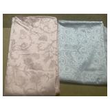 (2) Pink and Blue Table Cloths 76"x56"