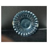 Blue glass saucer plate