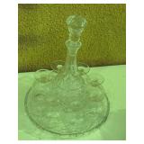 VTG Cut Crystal Decanter and Matching Cordial Set