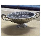 Silver Toned Metal Pedestal Bowl