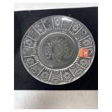 Set of (6) Clear Pressed Glass Decorative Plate