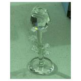 NIB Clear Crystal Long Stem Rose 6" Tall Standing