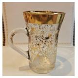 (6) VTG Italian Gold Rim Glass Mugs