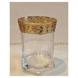 (6)Mid Century Baroque Gold Rim Old Fashioned
