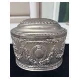 Mid-Century Silver Plated Oval Jewelry Casket