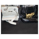 (1) White Shoulder Bag w/Chains & (1) Black Bag