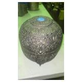 Round, Dome Shaped Brass Trinket Box