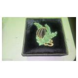 Black Velvet Decorative Box Ft Vibrant Green and