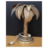 Vtg Metal Palm Tree Table Lamp