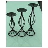 Vintage Set of 3 Metal Candle Candlestick