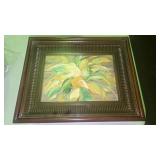 Framed Impostor Floral Artwork Set Inside a Dark