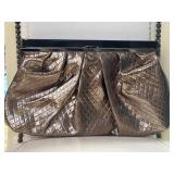 Metallic Bronze Ruched Clutch 14ï¿½x8"