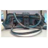 Turquoise Ombrï¿½ Snakeskin Pattern Handbag  W/ a