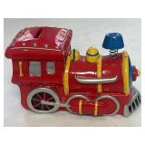 2010 Childrenï¿½s Red Train Piggy Bank Ceramic