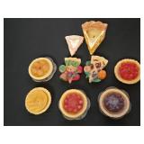 Fruit & Pie Shaped Candles on Decorative Metal