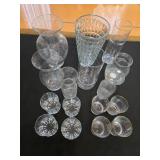 (8) Class Vases & (6) Rocks Glasses