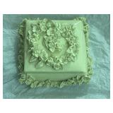 Floral Jewelry Box with Rose and Scroll Motif on