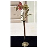Metal Flower Arrangement in Slender Brass Bud