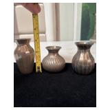 Restoration Hardware Set of 3 Silver Metal Bud