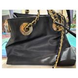 LJS Collection Black Shoulder Purse 10ï¿½x9.5ï¿½