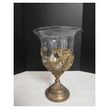 Vintage Hollywood Regency Style Footed Brass