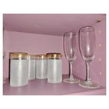 (4) Frosted Glasses & (2) Champagne Flutes