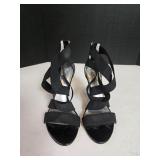 Sz 6.5 Carlos Black Elastic Strappy Heels