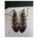 Sz 7.5 Kenneth Cole Black Suede Strappy Heels