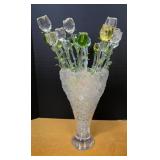 Frosted Glass Rose Vase Filled with Long Stem