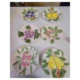(6) Hand Painted Ceramic Dessert Plates