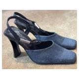 Sz 37 Panama Denim Slingback Pump