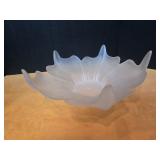 13" Satin Frosted Glass Lotus Bowl