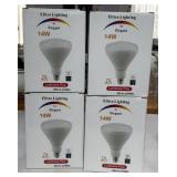 (4) NIB Elitco Lighting BR40 LED light bulb box