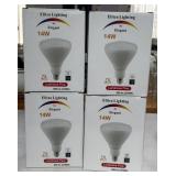 (4) NIB Elitco Lighting BR40 LED light bulb box