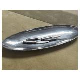 Elongated Oval Metal Serving Tray with (4) Small